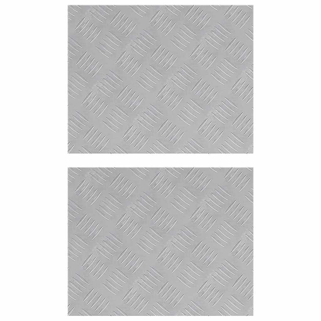 VidaXL marche d'escalier rectangulaire 2 pcs argent 50 x 40 cm aluminium
