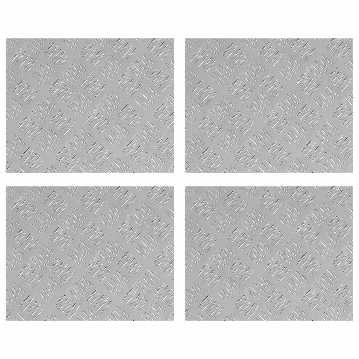Vidaxx marche d'escalier rectangulaire 4 pcs argent 50 x 40 cm aluminium