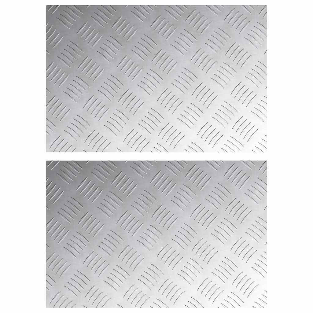 Vidaxx marche d'escalier rectangulaire 2 pcs argent 60 x 40 cm aluminium
