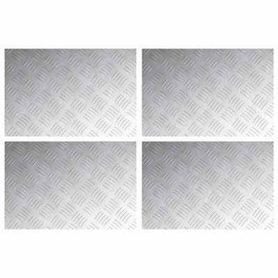 Vidaxxl marche d'escalier rectangulaire 4 pcs argent 60 x 40 cm aluminium