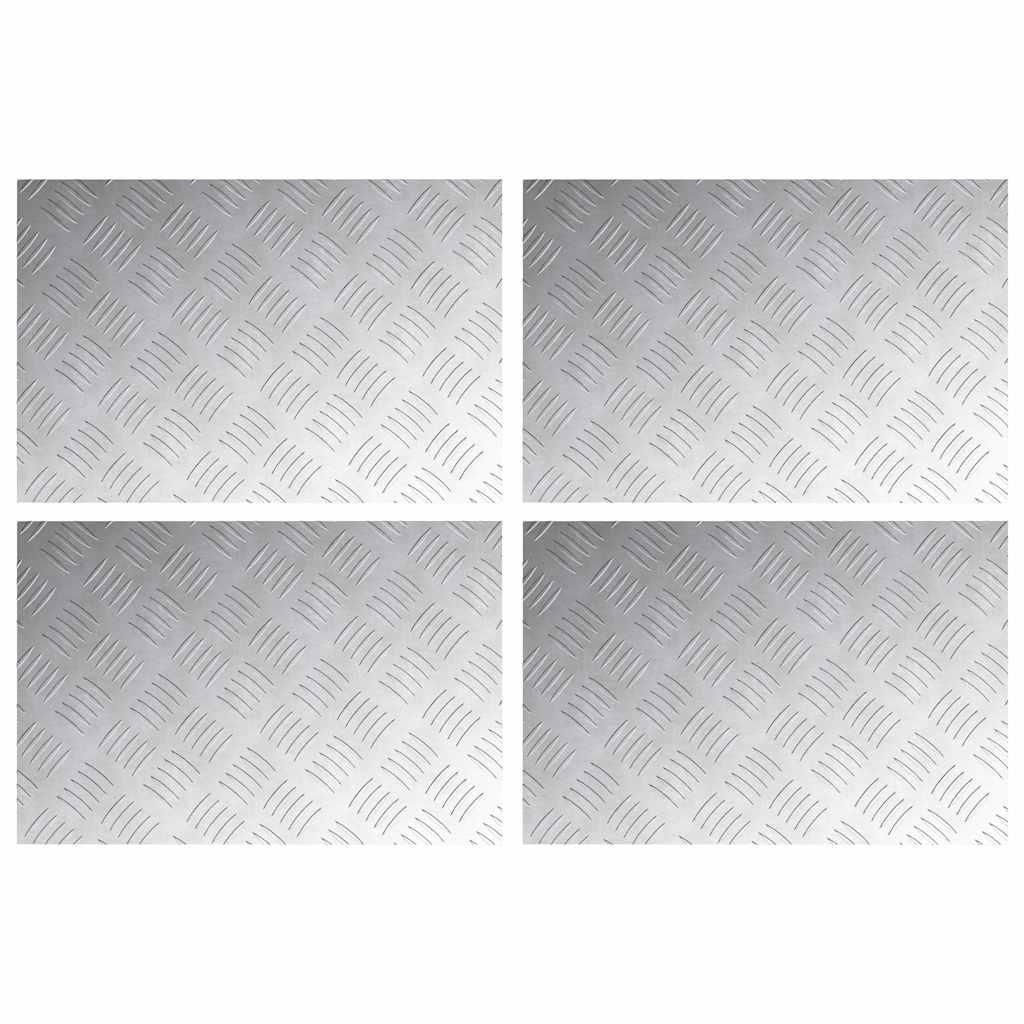 Vidaxxl marche d'escalier rectangulaire 4 pcs argent 60 x 40 cm aluminium
