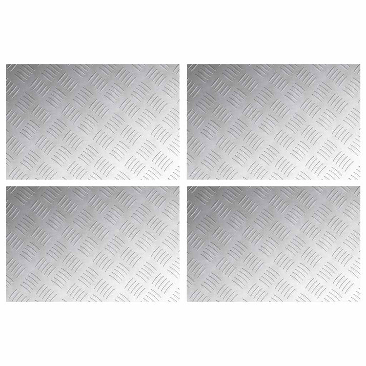 Vidaxxl marche d'escalier rectangulaire 4 pcs argent 60 x 40 cm aluminium