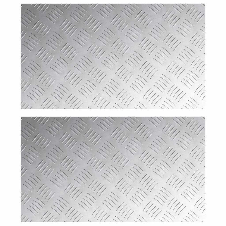VidaXL marche d'escalier rectangulaire 2 pcs argent 70 x 40 cm aluminium