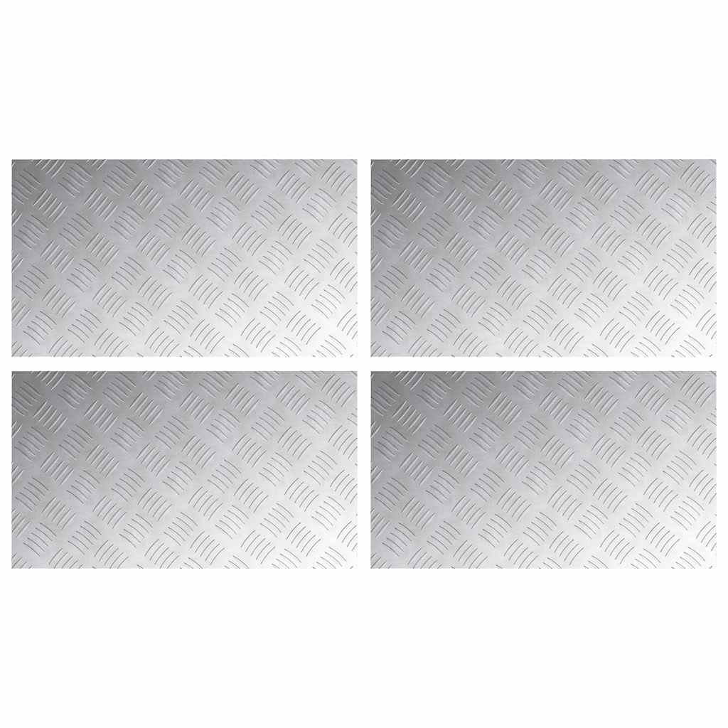 VidaXL marche d'escalier rectangulaire 4 pcs argent 70 x 40 cm aluminium