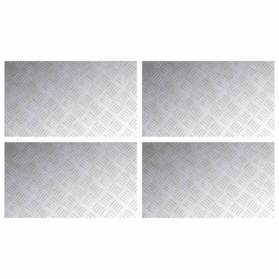 VidaXL marche d'escalier rectangulaire 4 pcs argent 70 x 40 cm aluminium