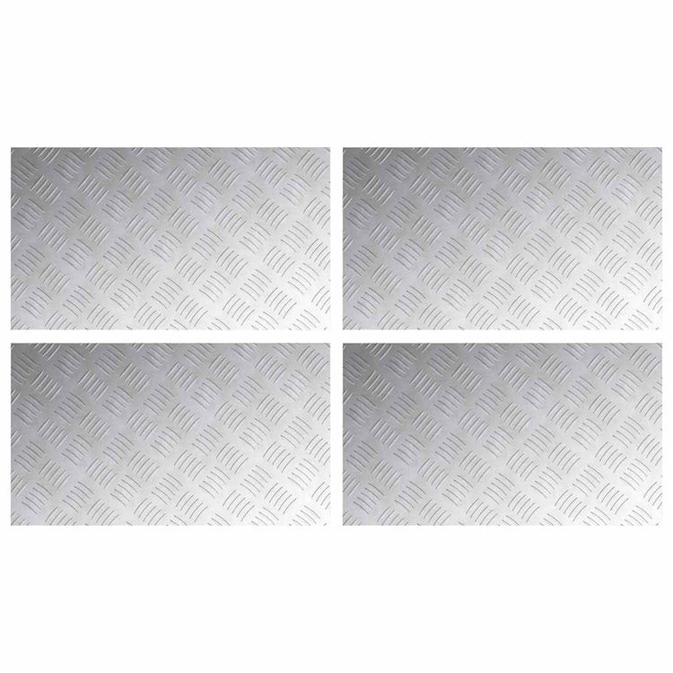 VidaXL marche d'escalier rectangulaire 4 pcs argent 70 x 40 cm aluminium