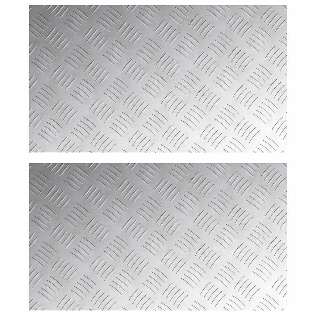 VidaXL marche d'escalier rectangulaire 2 pcs argent 70 x 40 cm aluminium