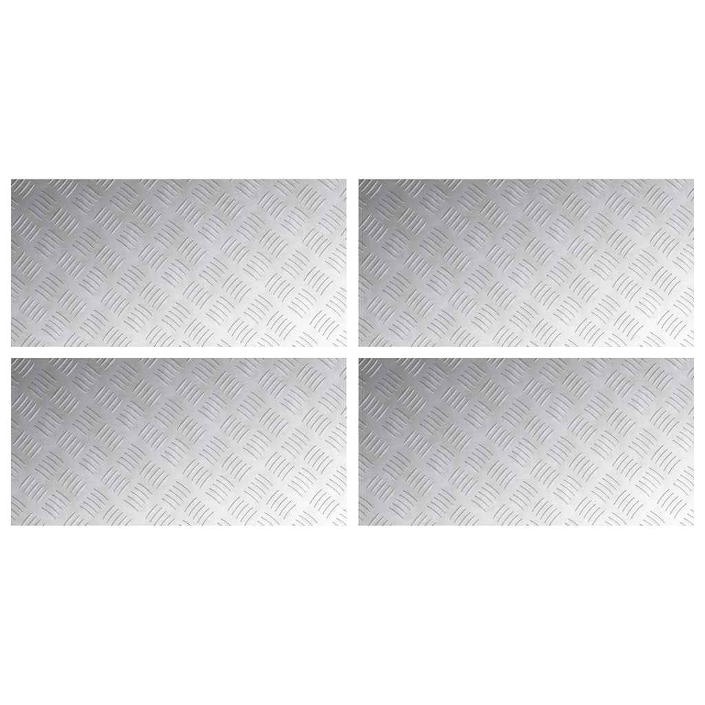 Vidaxxl marche d'escalier rectangulaire 4 pcs argent 80 x 40 cm aluminium