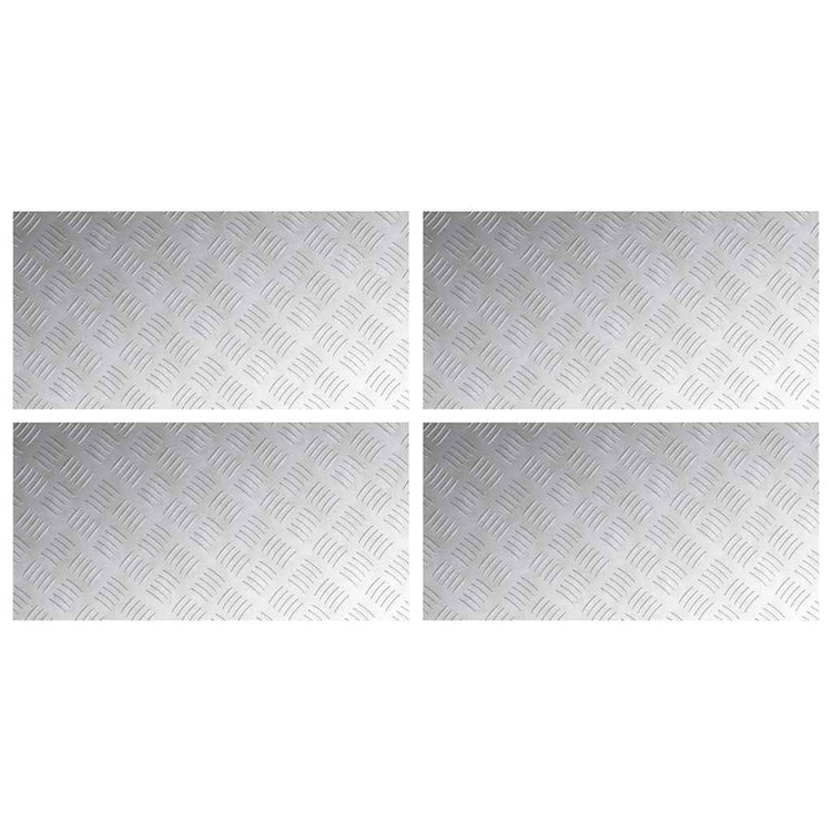 Vidaxxl marche d'escalier rectangulaire 4 pcs argent 80 x 40 cm aluminium
