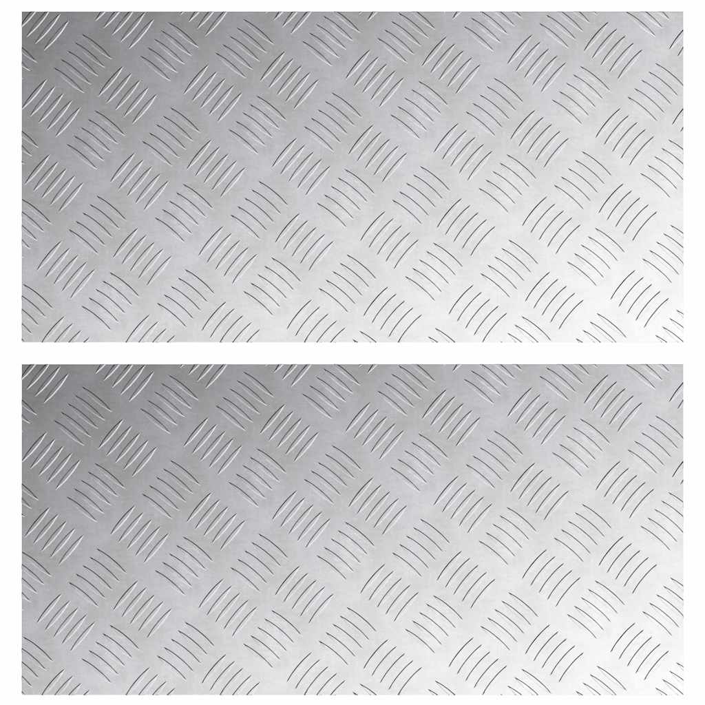 Vidaxx marche d'escalier rectangulaire 2 pcs argent 80 x 40 cm aluminium