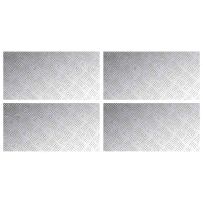 Vidaxxl marche d'escalier rectangulaire 4 pcs argent 80 x 40 cm aluminium