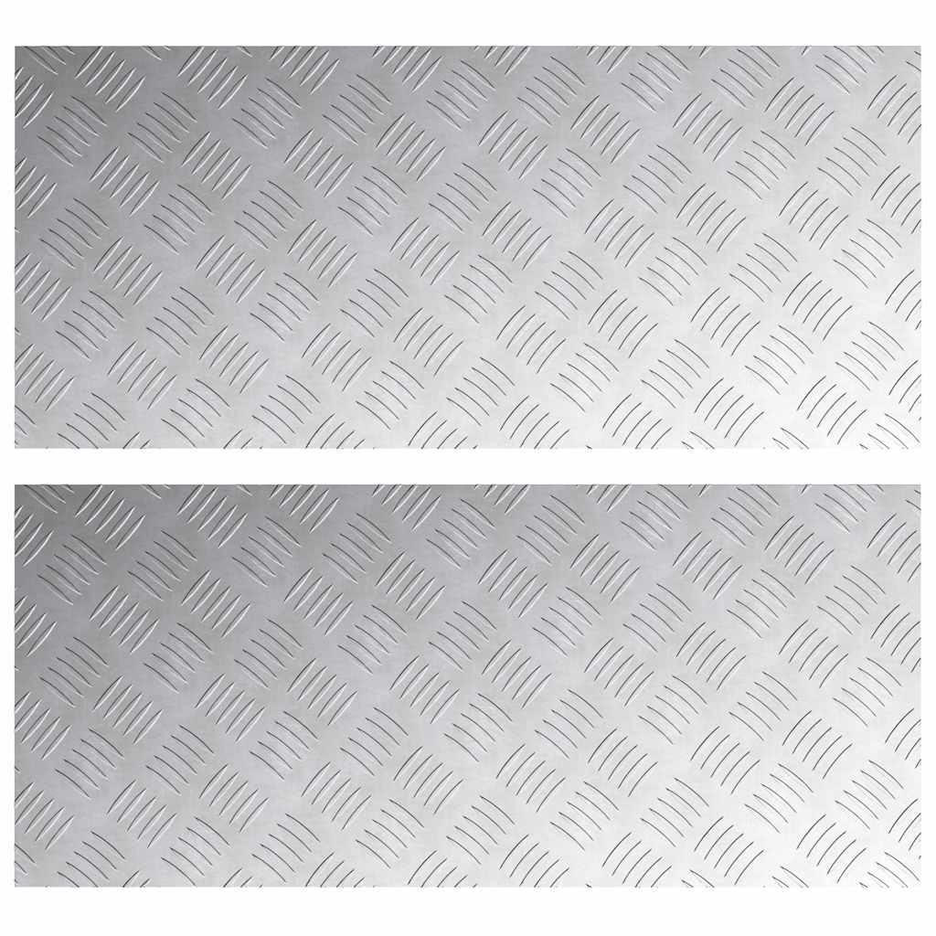 Vidaxx marche d'escalier rectangulaire 2 pcs argent 90 x 40 cm aluminium