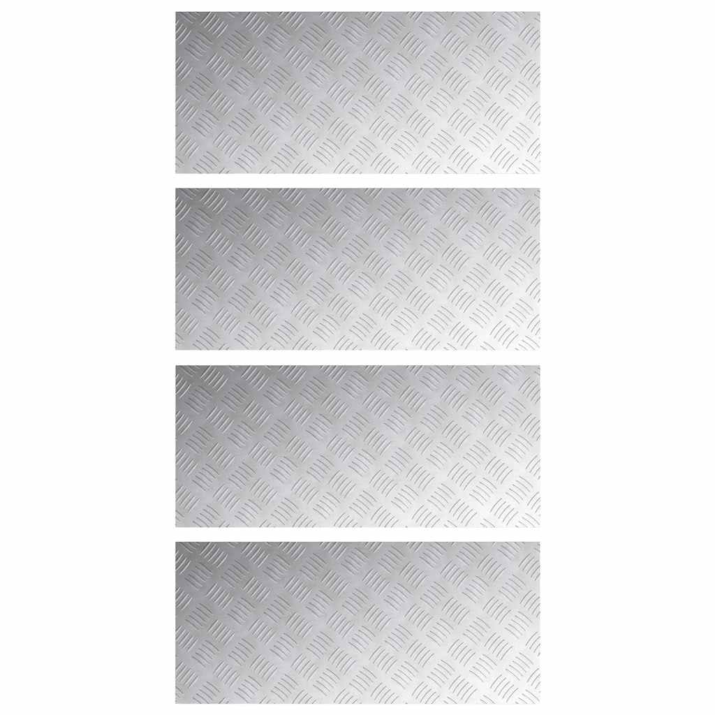 Vidaxx marche d'escalier rectangulaire 4 pcs argent 90 x 40 cm aluminium