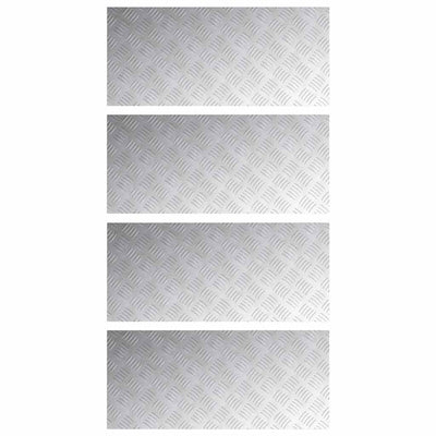 Vidaxx marche d'escalier rectangulaire 4 pcs argent 90 x 40 cm aluminium
