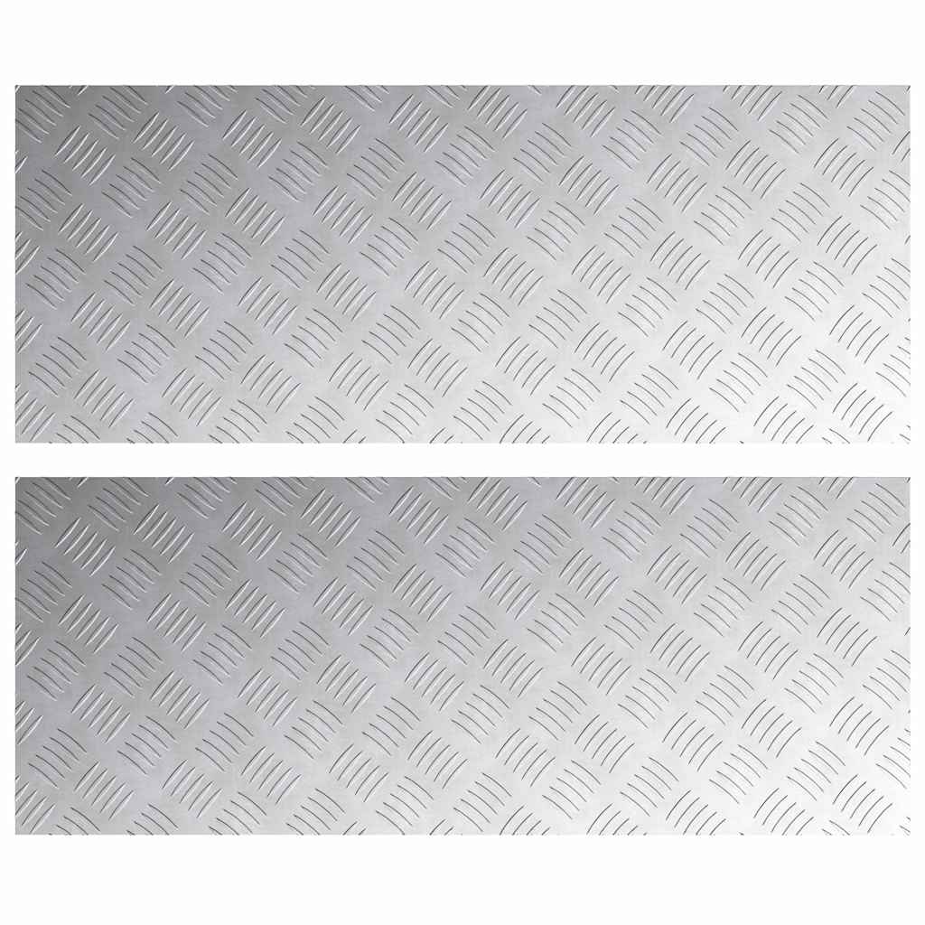 Vidaxx marche d'escalier rectangulaire 2 pcs argent 100 x 40 cm aluminium