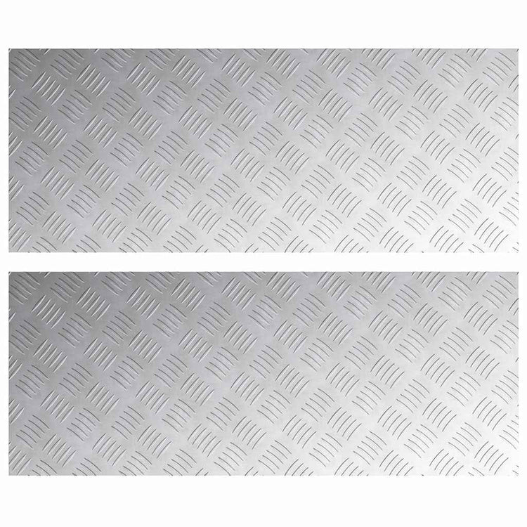 VidaXL marche d'escalier rectangulaire 2 pcs argent 100 x 40 cm aluminium