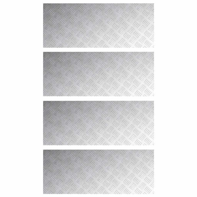 VidaXL marche d'escalier rectangulaire 4 pcs argent 100 x 40 cm aluminium