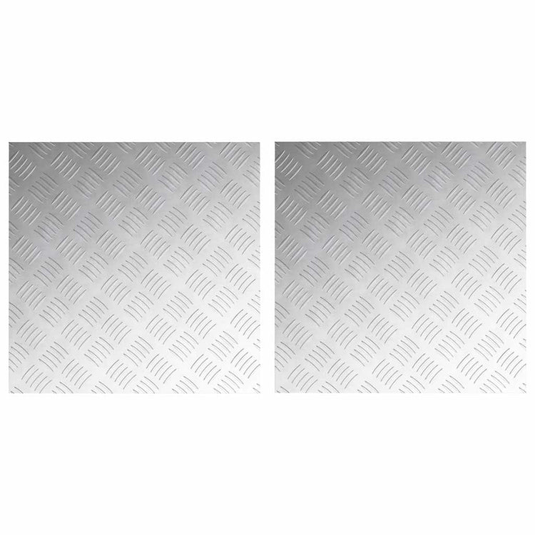 VidaXL marche d'escalier carré 2 pcs argent 50 x 50 cm aluminium
