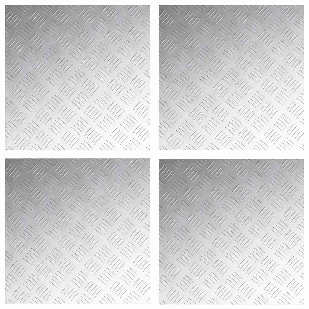 Vidaxxl marche d'escalier carré 4 pcs argent 50 x 50 cm aluminium