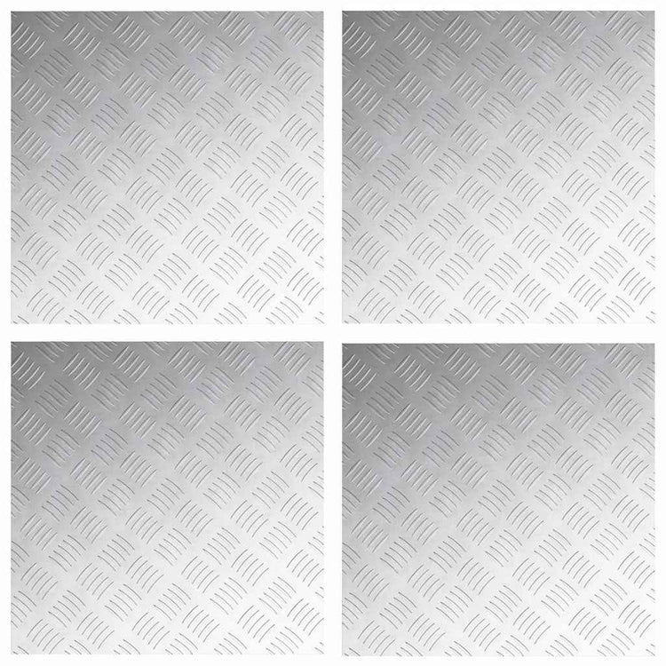 Vidaxxl marche d'escalier carré 4 pcs argent 50 x 50 cm aluminium