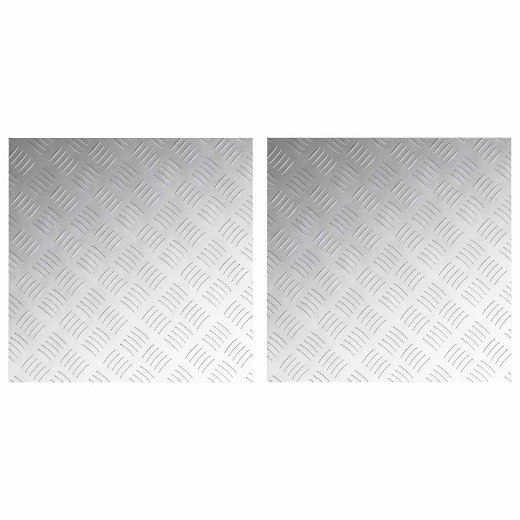 VidaXL marche d'escalier carré 2 pcs argent 50 x 50 cm aluminium