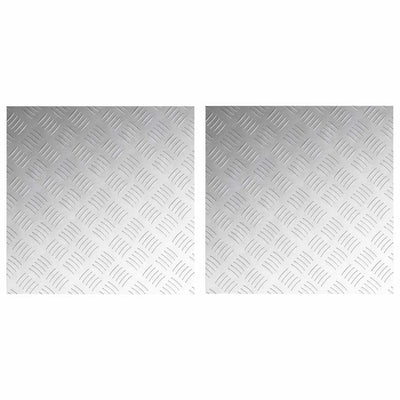 VidaXL marche d'escalier carré 2 pcs argent 50 x 50 cm aluminium
