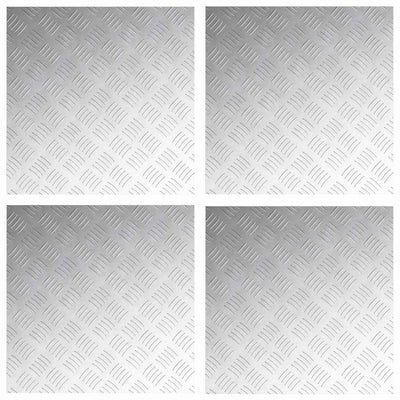 Vidaxxl marche d'escalier carré 4 pcs argent 50 x 50 cm aluminium