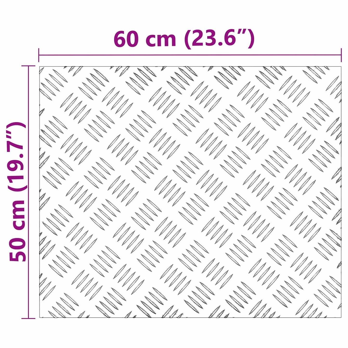 Vidaxx marche d'escalier rectangulaire 4 pcs argent 60 x 50 cm aluminium