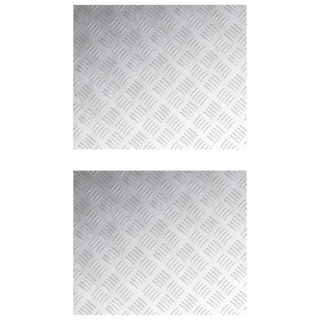 VidaXL marche d'escalier rectangulaire 2 pcs argent 60 x 50 cm aluminium