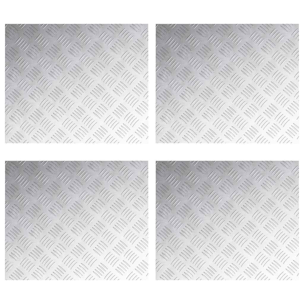 Vidaxx marche d'escalier rectangulaire 4 pcs argent 60 x 50 cm aluminium