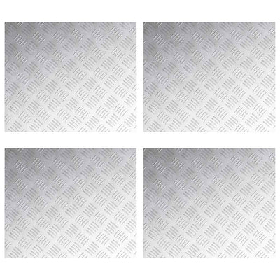 Vidaxx marche d'escalier rectangulaire 4 pcs argent 60 x 50 cm aluminium