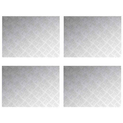 Vidaxl marche d'escalier rectangulaire 4 pcs argent 70 x 50 cm aluminium