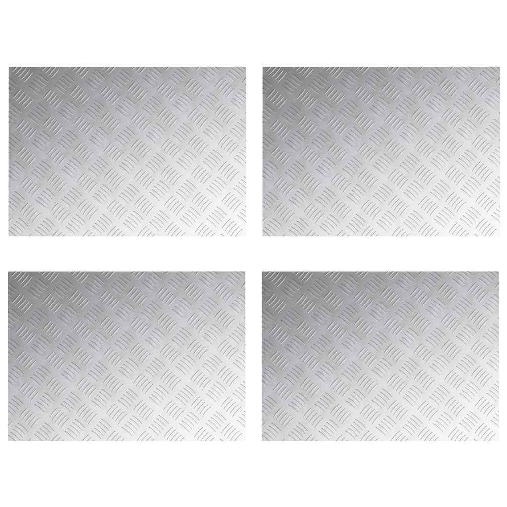 Vidaxl marche d'escalier rectangulaire 4 pcs argent 70 x 50 cm aluminium