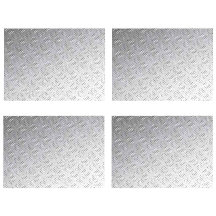 Vidaxl marche d'escalier rectangulaire 4 pcs argent 70 x 50 cm aluminium