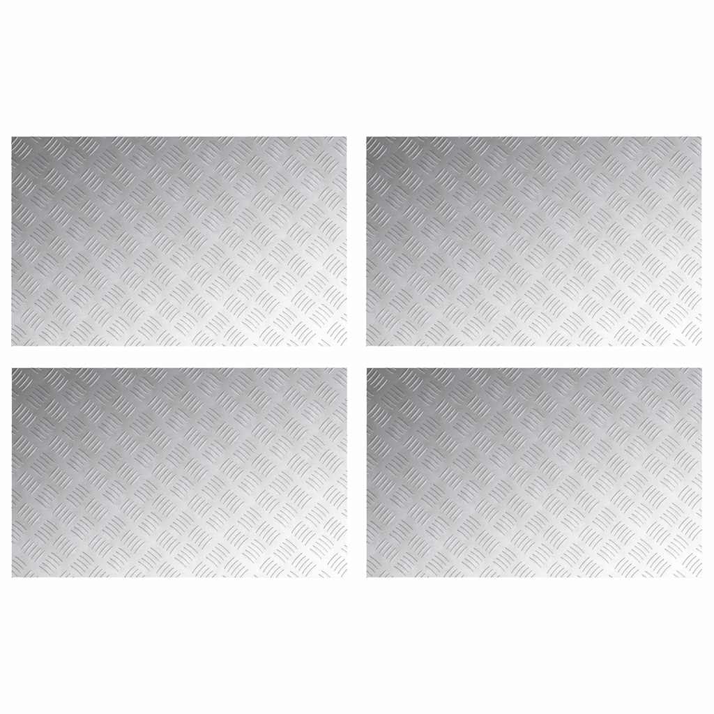 VidaXL marche d'escalier rectangulaire 4 pcs argent 80 x 50 cm aluminium