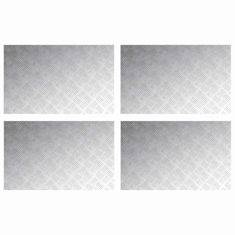 VidaXL marche d'escalier rectangulaire 4 pcs argent 80 x 50 cm aluminium