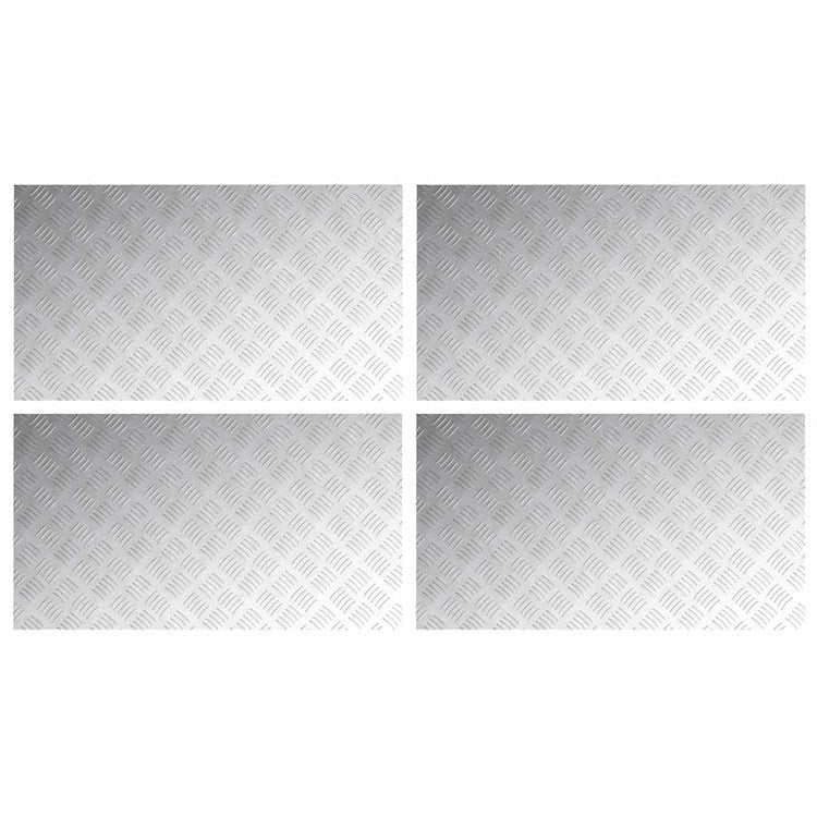 VidaXL marche d'escalier rectangulaire 4 pcs argent 90 x 50 cm aluminium