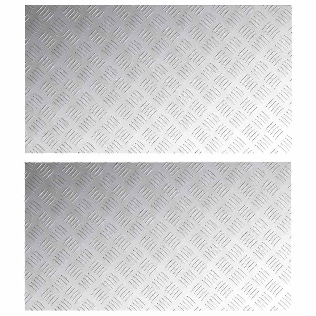 Vidaxx marche d'escalier rectangulaire 2 pcs argent 90 x 50 cm aluminium