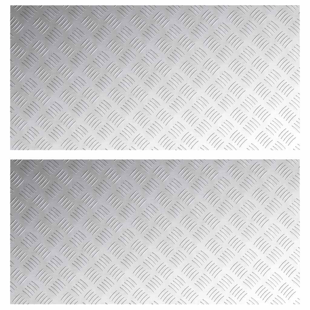 Vidaxx marche d'escalier rectangulaire 2 pcs argent 100 x 50 cm aluminium