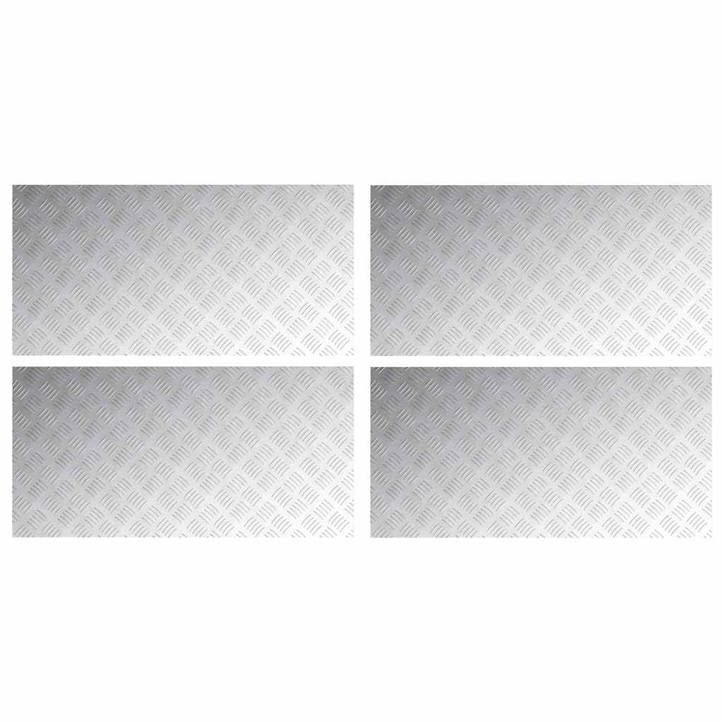 VidaXL marche d'escalier rectangulaire 4 pcs argent 100 x 50 cm aluminium