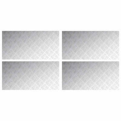 VidaXL marche d'escalier rectangulaire 4 pcs argent 100 x 50 cm aluminium