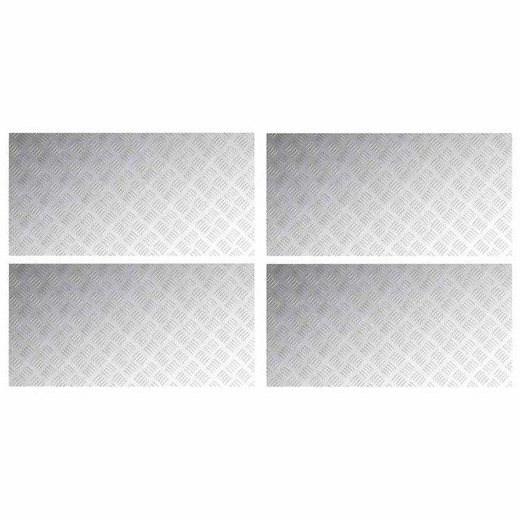 VidaXL marche d'escalier rectangulaire 4 pcs argent 100 x 50 cm aluminium