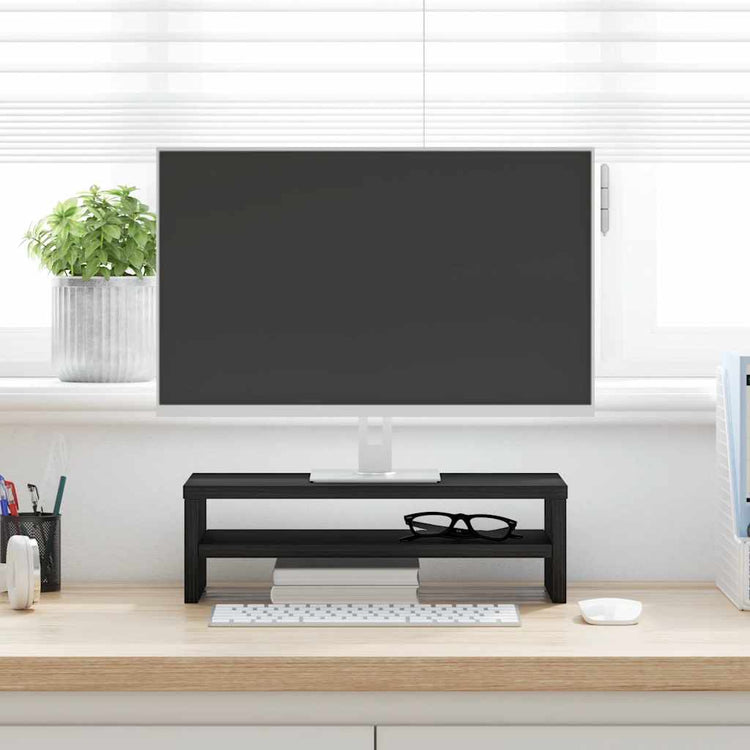 VidaXL support pour moniteur chêne noir 42x24x13 cm bois d'ingénierie