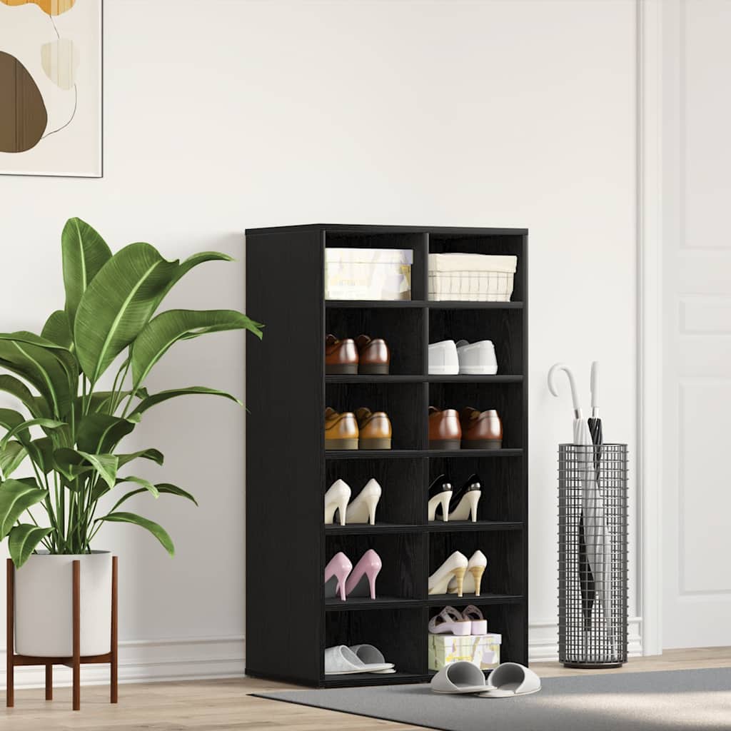 Vidaxx étagère à chaussures 54x34x100,5 cm aggloméré chêne noir
