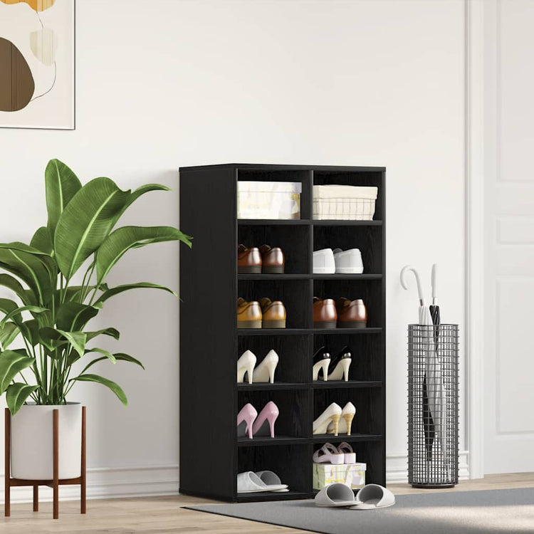 Vidaxx étagère à chaussures 54x34x100,5 cm aggloméré chêne noir