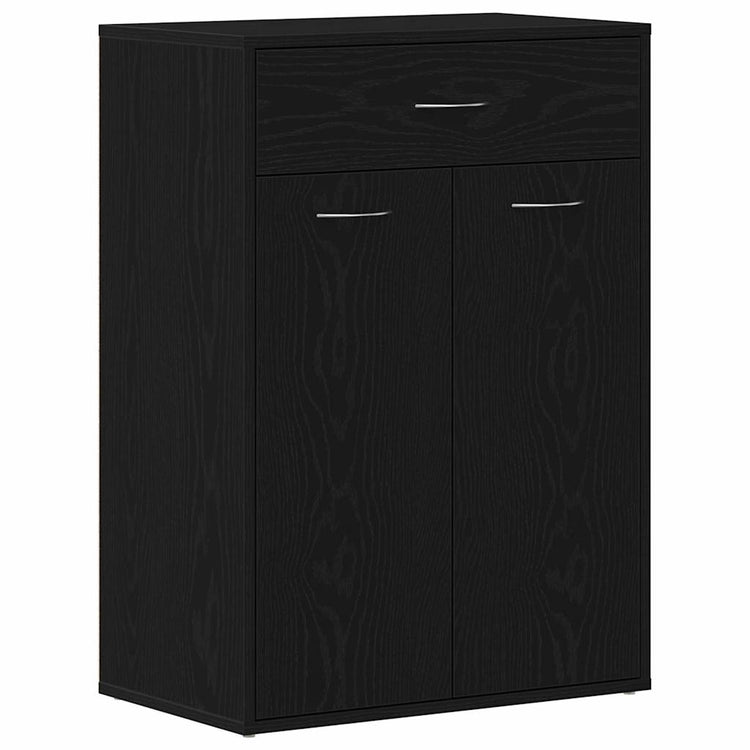 Vidaxl étagère à chaussures avec tiroir chêne noir 60 x 35 x 84 cm bois fini