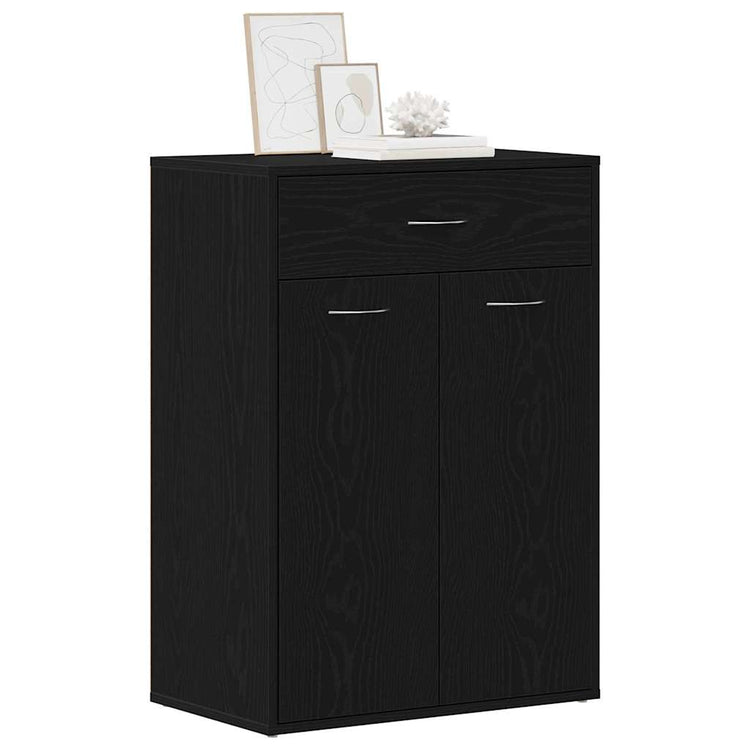 Vidaxl étagère à chaussures avec tiroir chêne noir 60 x 35 x 84 cm bois fini