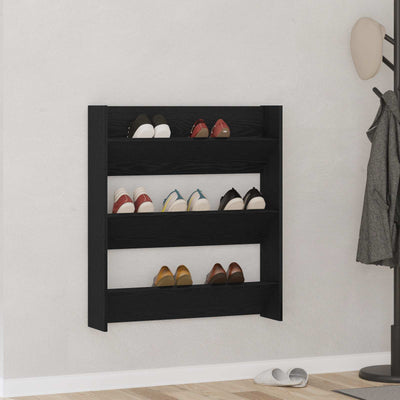 VidaXL armoire à chaussures avec étagère chêne noir 80 x 18 x 90 cm bois d'ingénierie