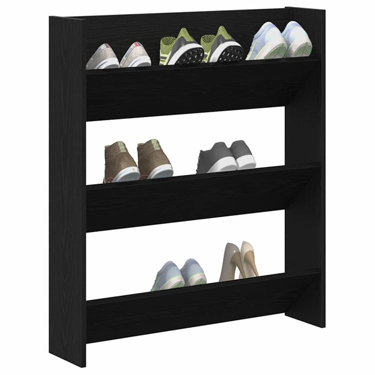 VidaXL armoire à chaussures avec étagère chêne noir 80 x 18 x 90 cm bois d'ingénierie