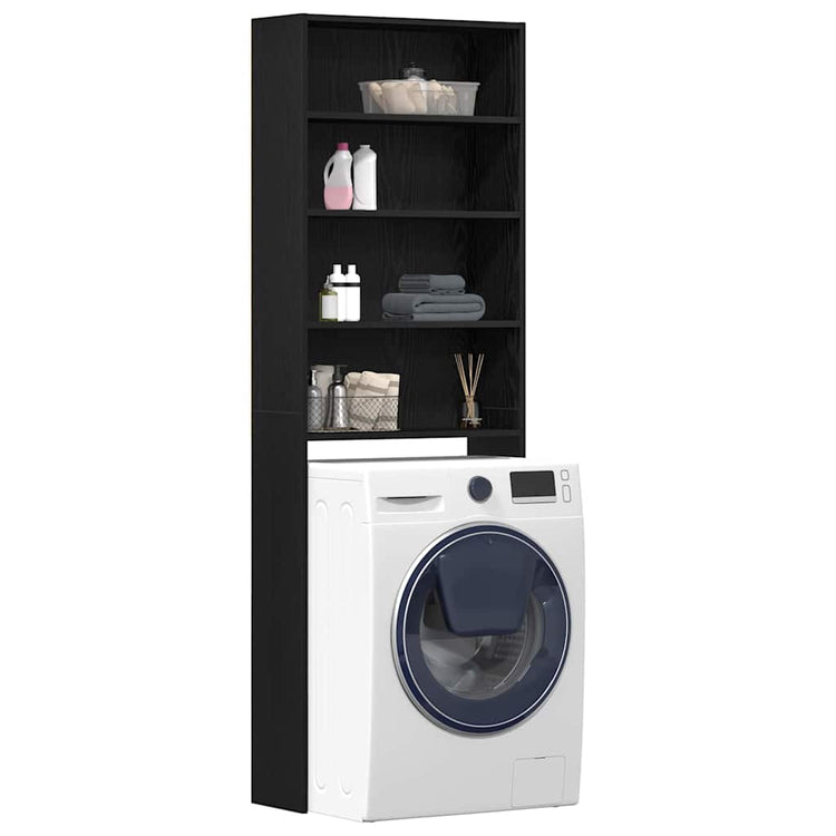 Vidaxx meuble lave-linge chêne noir 64 x 24 x 190 cm bois fini